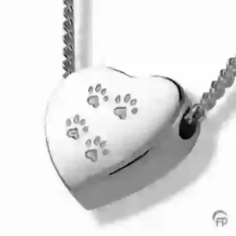 Paw Print Heart Pendant